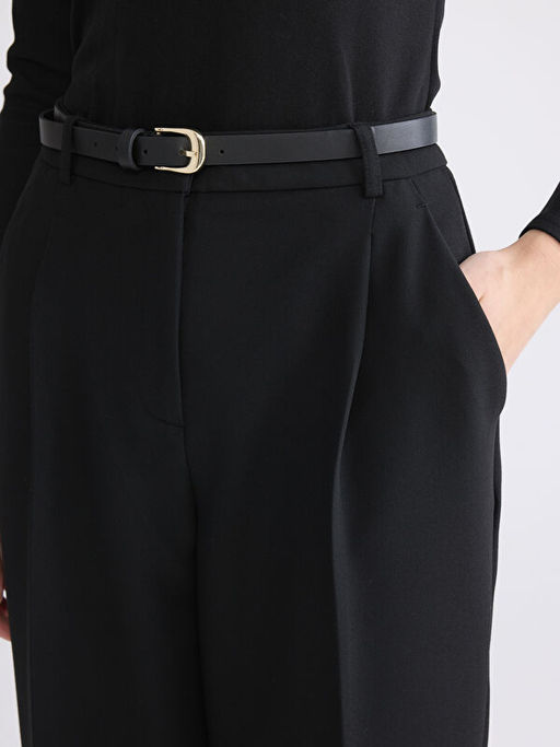 Beli Kemerli Kad?n Cigarette Pantolon