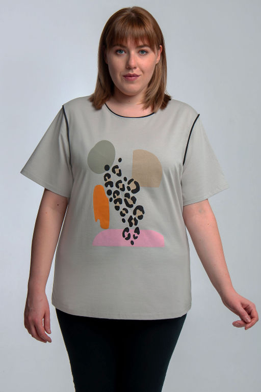 Арт. 31116 Футболка женская 50-58 (5 шт) Цвет:серый - Калинка фото 10