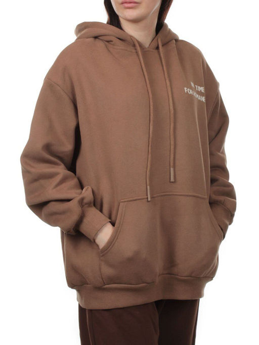 2620 BROWN Толстовка женская (85% хлопок, 10% полиэстер, 5% спандекс) - Fashion фото 2