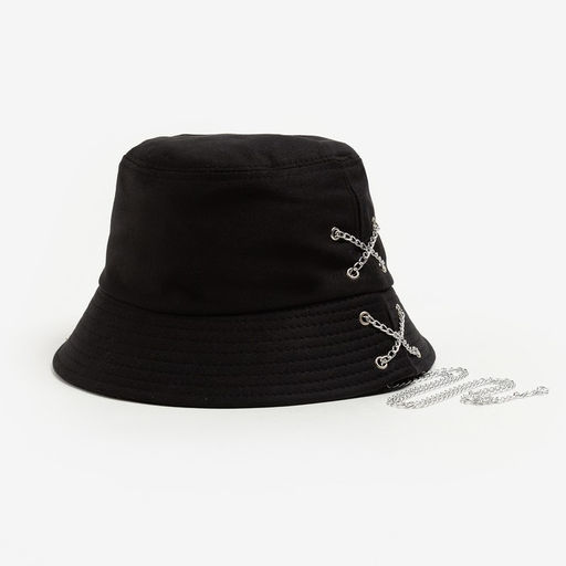 Панама женская с цепочкой MINAKU, чёрная, размер 56-58