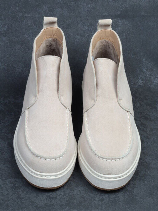 01-5173-5 BEIGE Ботинки демисезонные (натуральная замша, байка)