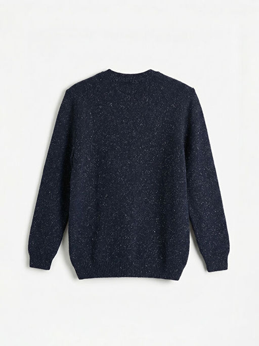 Bisiklet Yaka Y?n Kar???ml? Erkek Triko Kazak