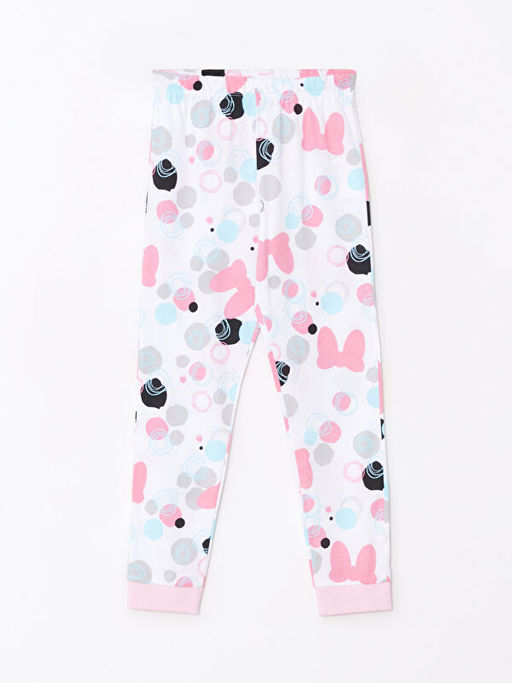 Bisiklet Yaka Minnie Mouse Bask?l? Uzun Kollu K?z ?ocuk Pijama Tak?m? - Waikiki фото 3