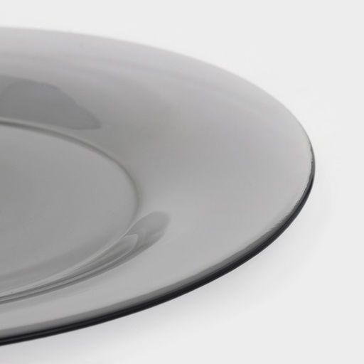 Цена за 6 шт. Тарелка «Симпатия», d=25 см, стекло, серая