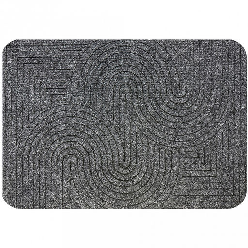Коврик придверный "Ребро Лазер" 50х80см, ворс полиэфир, подложка вулканизированное ПВХ, влаговпитывающий, "Змейка", серый (Россия)
