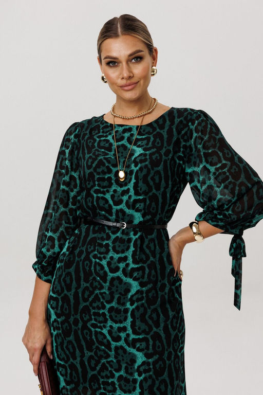 Платье ANELLI 1733 леопардовый изумруд фото 8