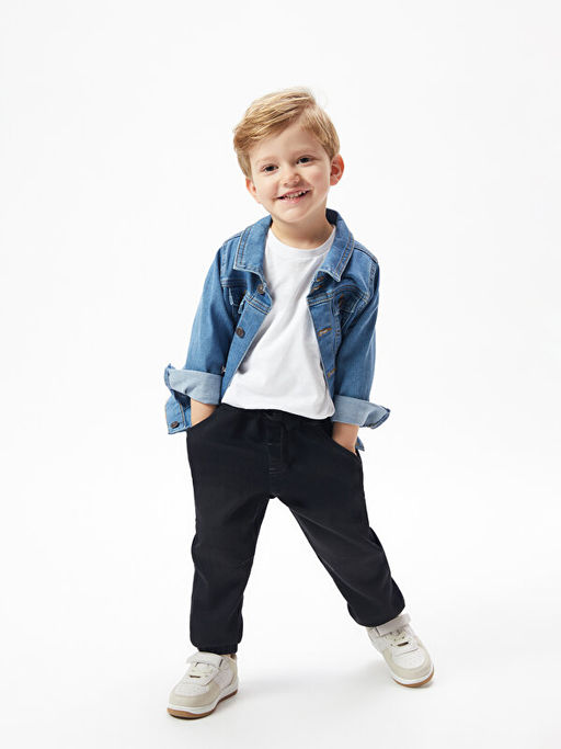 Beli Lastikli Basic Erkek Bebek Jean Pantolon