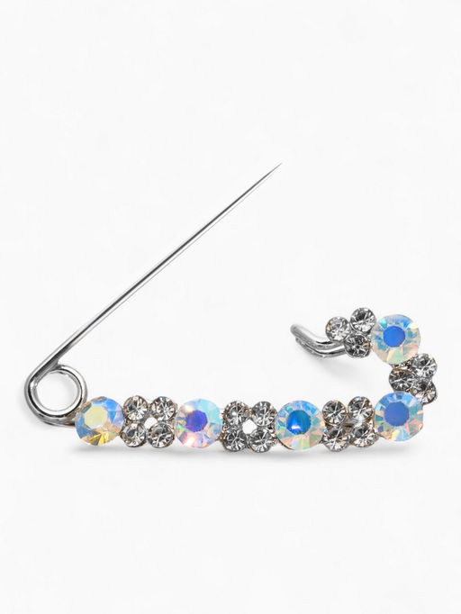 Булавка Лунная дорожка, 4 см, радужная в серебре