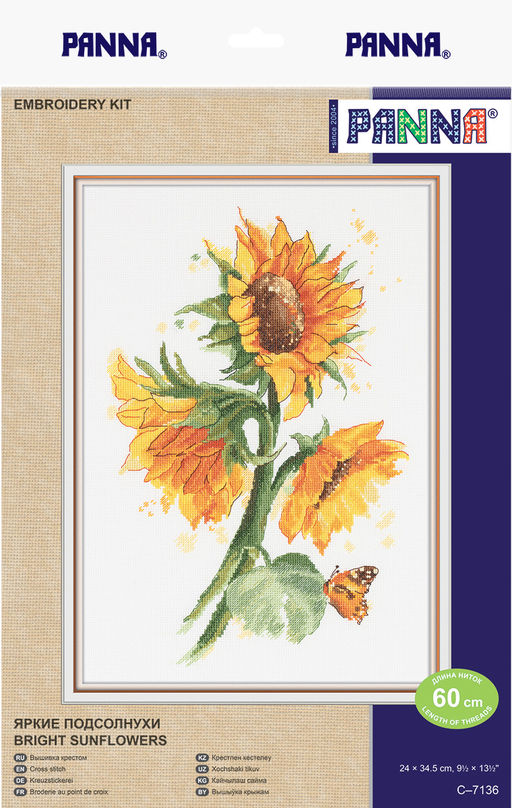 Набор для вышивания PANNA C-7136 Яркие подсолнухи 24 х 34.5 см