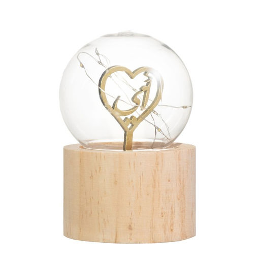 Фигурка светящаяся RISALUX «Сердце», LED-ночник, 3×AG10, шар-8 см, 6.5×6.5×11.5 см