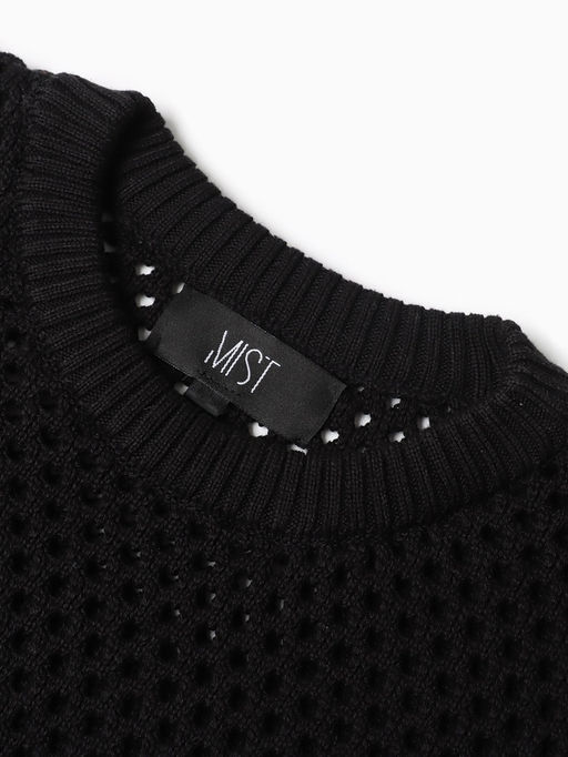 Джемпер сетка женский MIST Knitwear, размер 42 (S), чёрный
