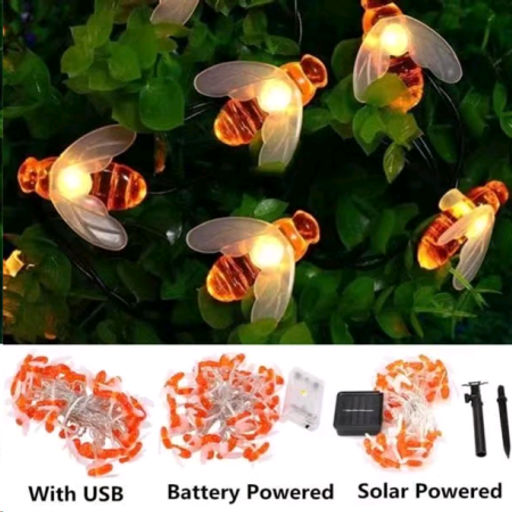 Гирлянда с питанием от солнечных элементов Пчелка / FN-703 /уп 50/ 5 метров 50 ламп - ГалеонТрейд фото 2