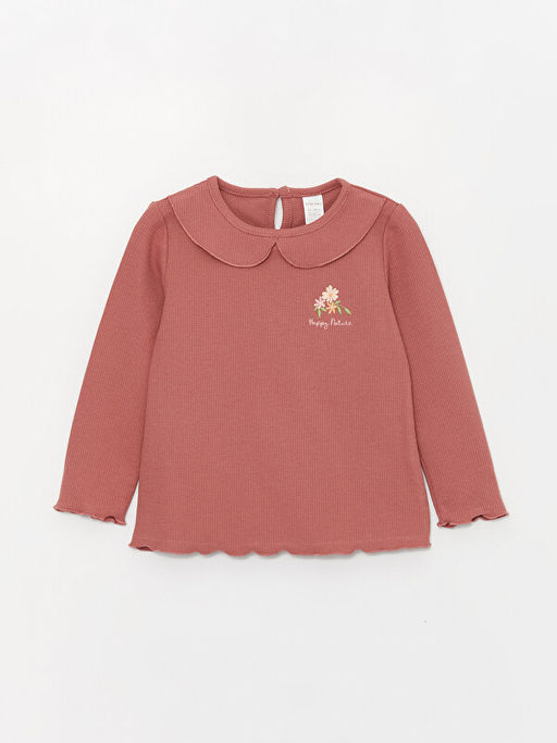 Bebe Yaka Uzun Kollu K?z Bebek Sweatshirt ve Pantolon 2li Tak?m - Waikiki фото 2