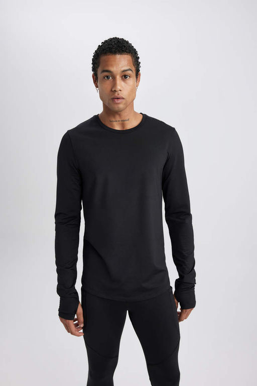 DeFactoFit Спортивная футболка узкого кроя с круглым вырезом  фото 4