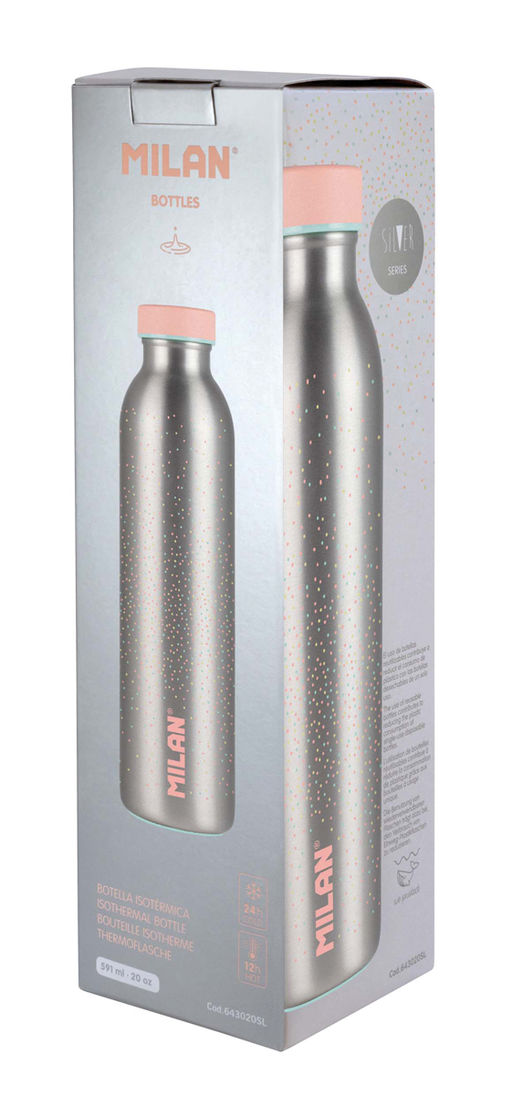 Milan Бутылка металлическая для напитков Silver series 591 мл 643020SL