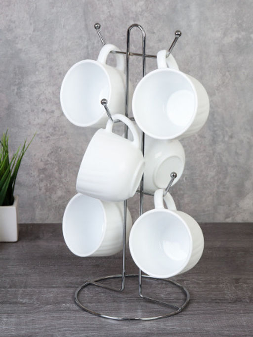 Кружка набор 6 штук на металлическом стенде 210 мл DCB210 (white) - Галеонтрейд фото 2