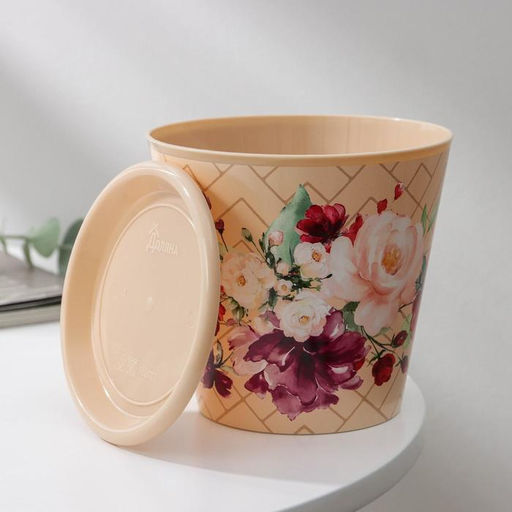 Цена за 3 шт. Горшок для цветов Доляна «Гранди», 800 мл, цвет бежевый