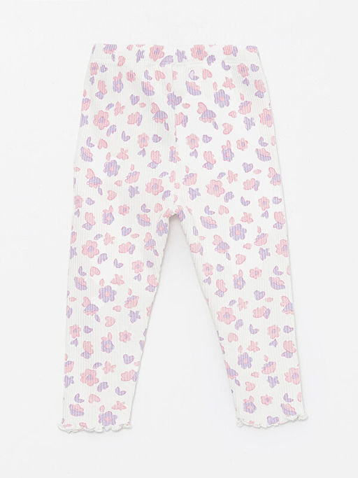 Beli Lastikli ?i?ekli K?z Bebek Tayt Pantolon - Waikiki фото 2