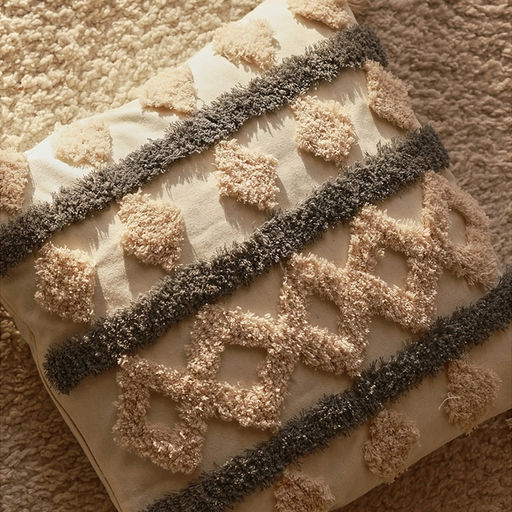 Наволочка декоративная с кисточками SL Home, 45×45 см, серая, бежевая