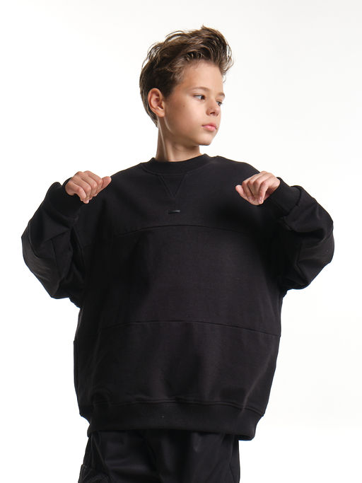 Толстовка для мальчика 22-7527 черный - Mini maxi фото 3