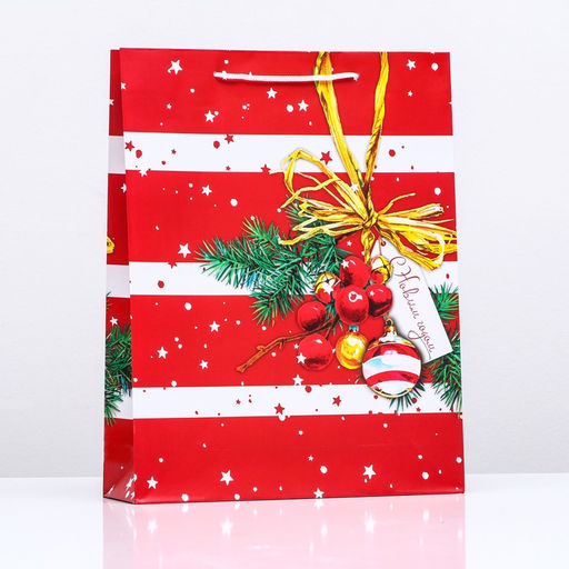 Пакет подарочный Счастливого Нового Года, 33 х 42,5 х 10 см - Simaland фото 3