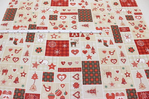 Рогожка Новогодние открытки, ш.1.5м, хлопок-100%, 170гр/м.кв - Купава фото 3