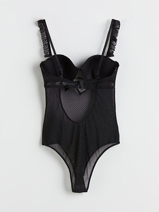 V Yaka Puantiyeli Bodysuit