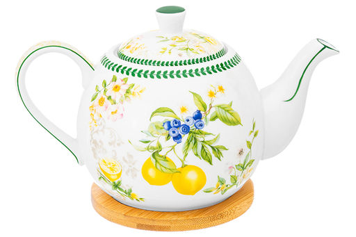 Чайник 1,1 л 23*13,5*14,5 см Лимоны на бамбуковой подставке, NEW BONE CHINA - Elan gallery фото 11