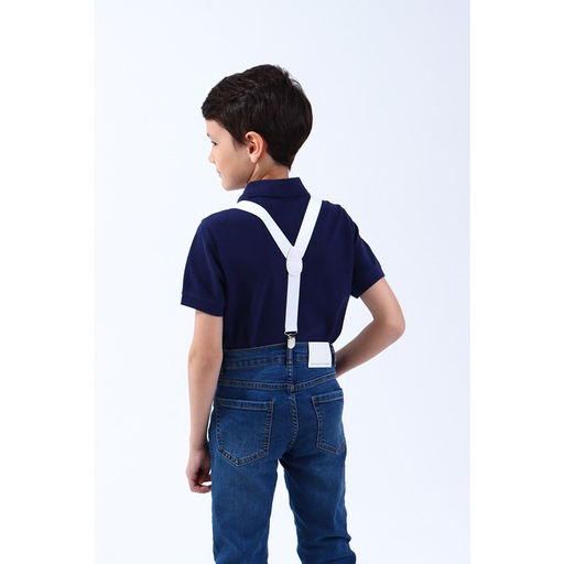 Подтяжки детские, ширина - 2,5 см, цвет белый - Simaland фото 2