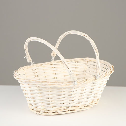 Корзина плетёная для хранения, 32×25×13 см, подвижные ручки h=10 см, ива