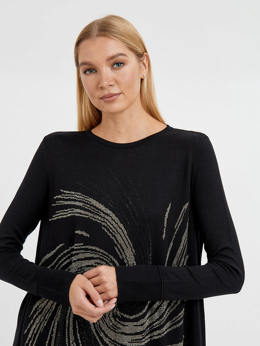 платье черное длины миди с изображением из страз - Glenfield фото 6