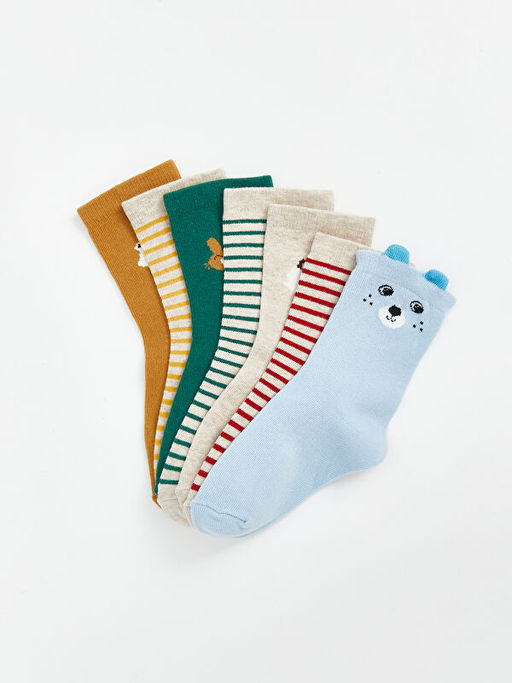 Bask?l? Erkek Bebek Soket ?orap 5li - Waikiki фото 2