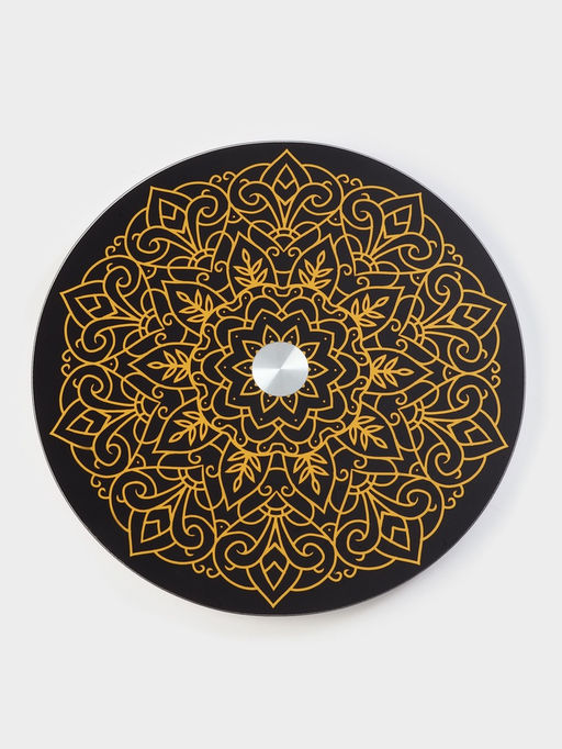 Подставка для торта вращающаяся Magistro Восток, d=32 см, стекло, чёрная  фото 2