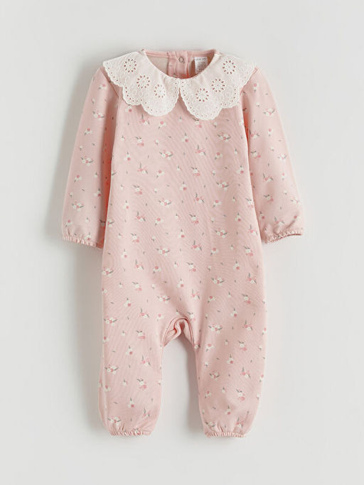 Bebe Yaka ?i?ekli K?z Bebek Tulum