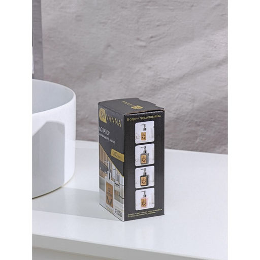 Дозатор для мыла SAVANNA Природа, 350 мл, чёрный фото 5