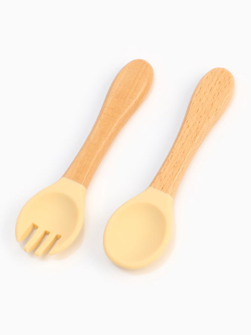 Тарелка детская секционная с ложкой и вилкой, 3 секции, бирюзовый, Mum&Baby