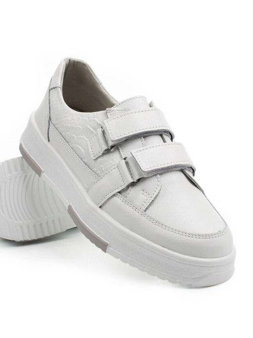 03-C138-9 WHITE Полуботинки спортивные женские (натуральная кожа)