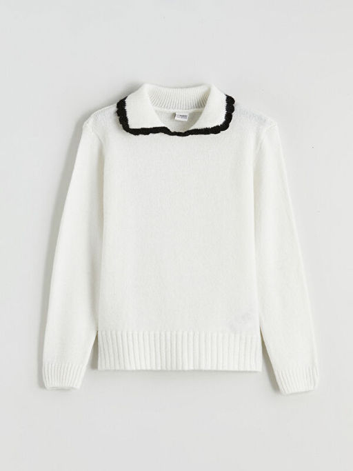 Polo Yaka K?z ?ocuk Kazak