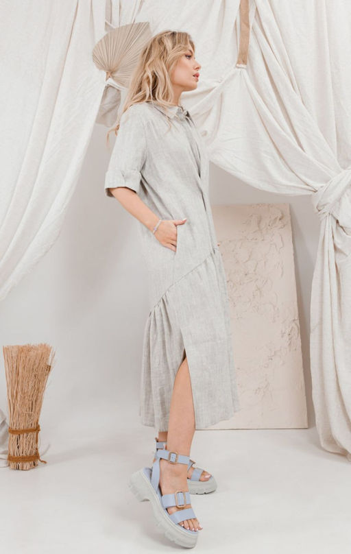 Платье AMORI 9647 светлый лен  фото 3