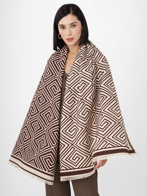 в составе ШЕРСТЬ и КАШЕМИР Большой, мягкий, теплый однотонный двусторонний палантин. - Tantino фото 5