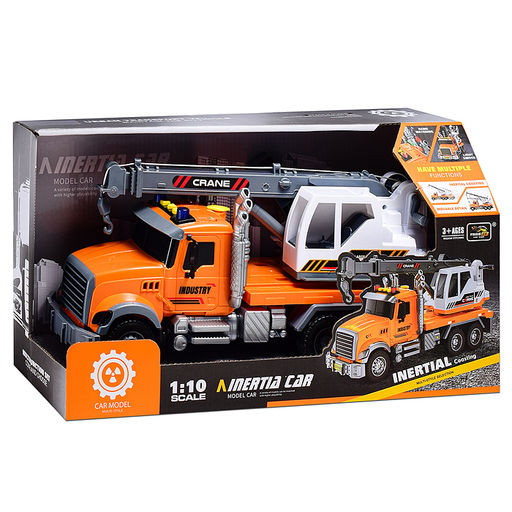 Машина "Автокрановщик" с распылением воды, на батарейках, в коробке