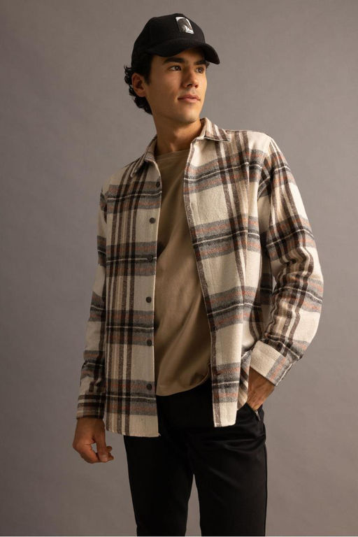 Рубашка стандартного кроя с длинным рукавом - Defacto фото 2