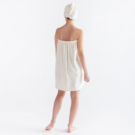 Набор для сауны Экономь и Я парео 68х150 см+чалма, цвет молочный, 340 г/м2  фото 6