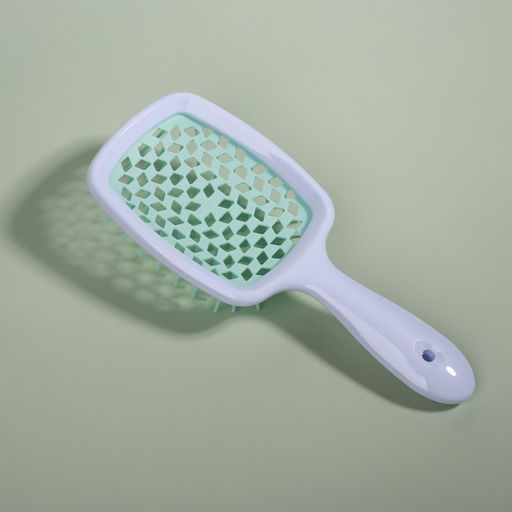 Расчёска массажная, широкая, вентилируемая, 8.5×20.5 см, белая, бирюзовая