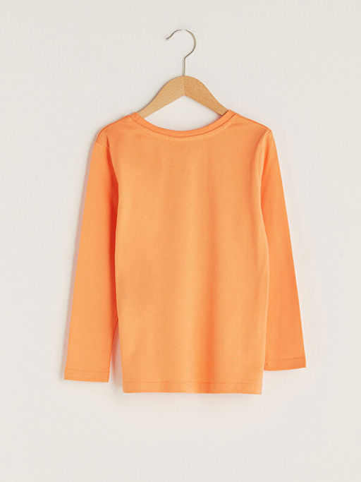 Bisiklet Yaka Bask?l? Uzun Kollu Erkek ?ocuk Ti??rt - Waikiki фото 2