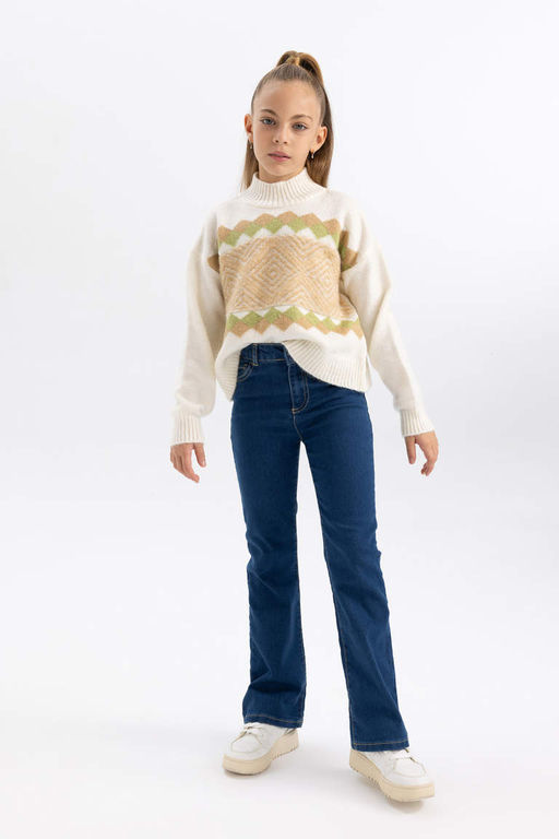 Расклешенные джинсовые брюки для девочек