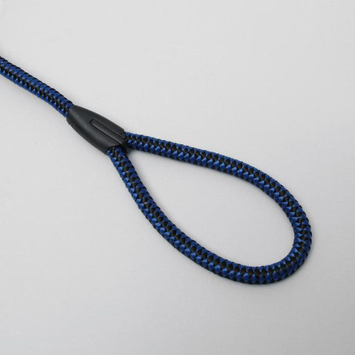 Поводок усиленный с амортизатором от рывка, 120 х 1,2 см, чёрно-синий - Пижон фото 4