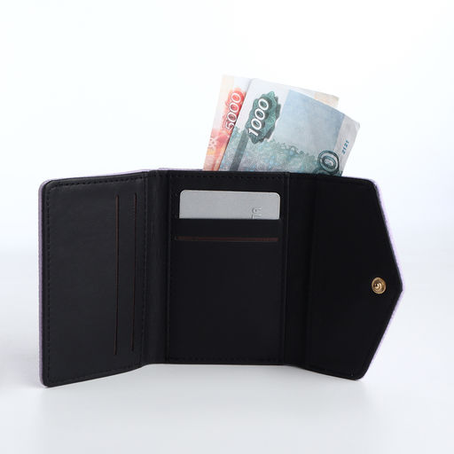 Кошелёк женский на кнопке 10.5×3.5×8.5 см, сиреневый