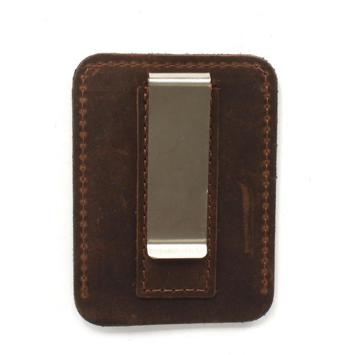 Обложка пропуск/карточка/проездной Croco-фк-1009 металл клипса д/денег, натуральная кожа коричневый тем крейзи хорс (220) 255259  фото 2