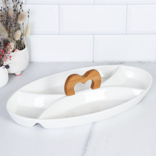 Менажница 4 секции / JD6612-1 /уп 20/ деревянная ручка - Галеонтрейд фото 2